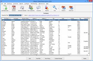 iMagic Hotel Reservation - View Customers Screen